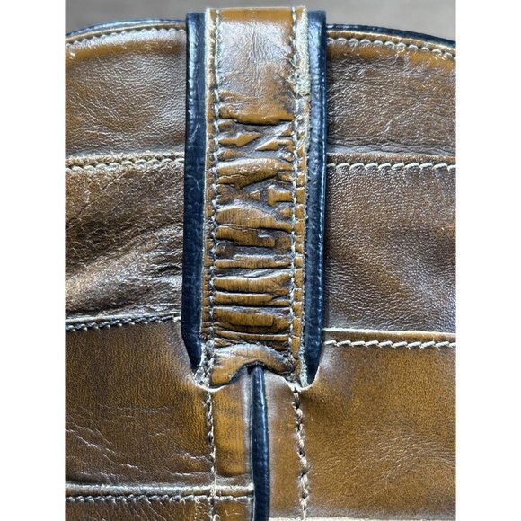 Vintage Loblan Cowboy Boots Men’s Size 9.5 – Tan Leather Harness Western Boots - Picture 8 of 16